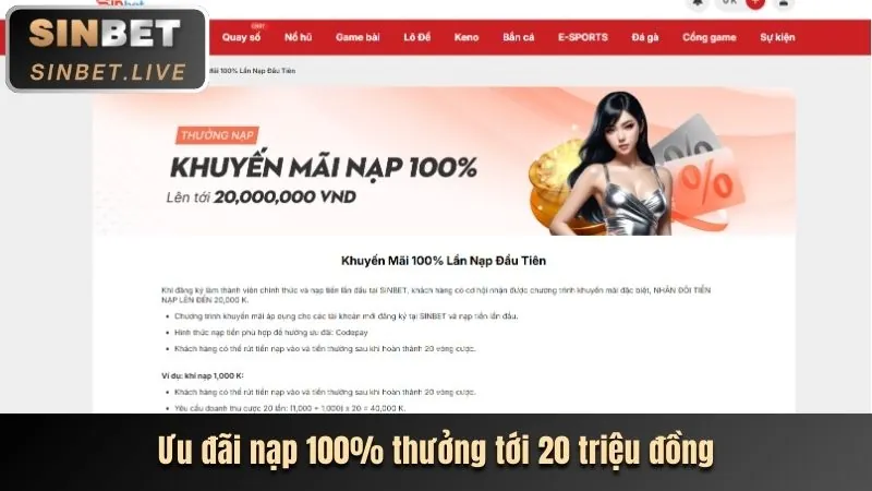 Bước 2: Nạp tiền vào tài khoản vs388 link